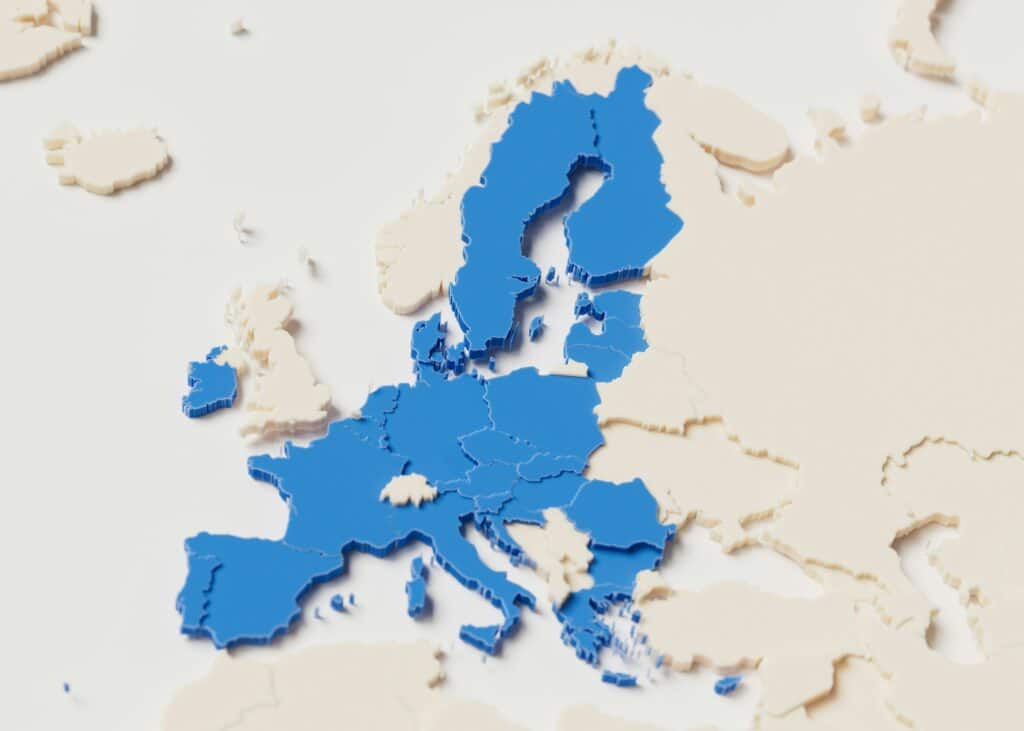3d Map of Europe Outlining CBD and cannabinoid regulation