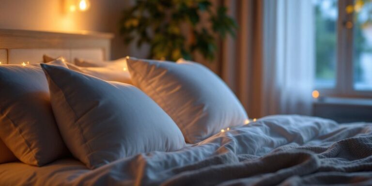 cozy bedroom scene promoting a restful night sleep